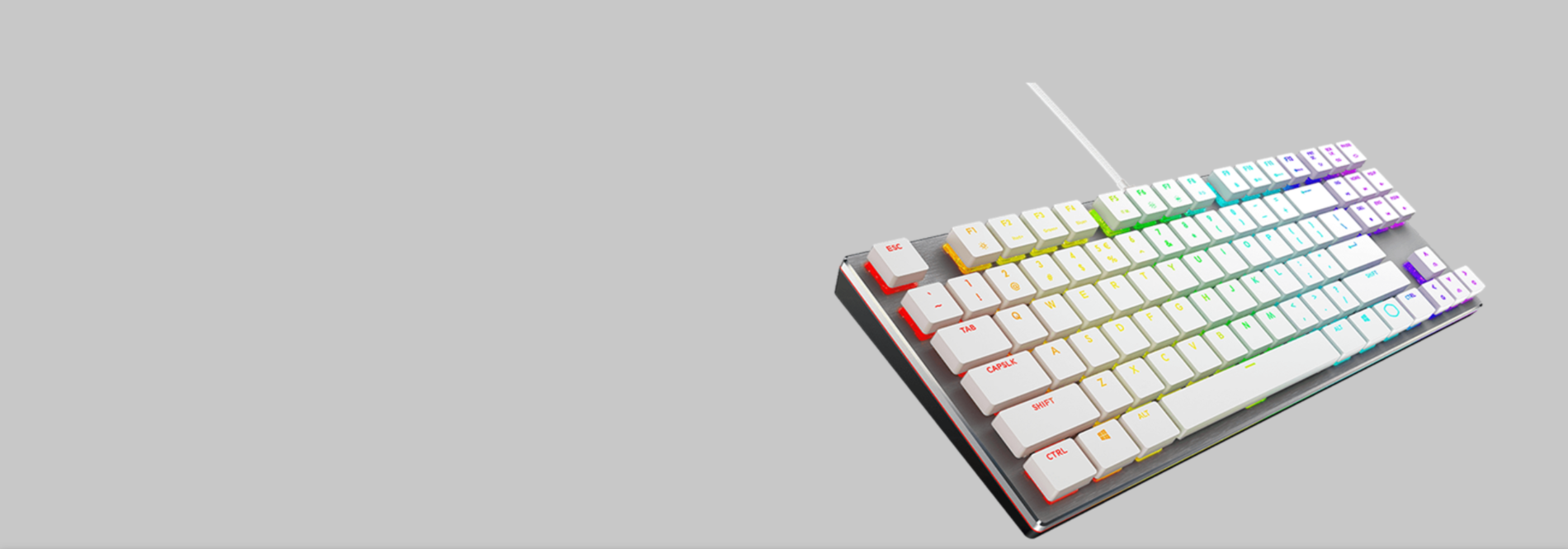 Bàn phím cơ Cooler Master SK630 White (USB/RGB/Cherry Low profile Red/Trắng) có thể tuỳ chỉnh bằng tay ngay trên bàn phím